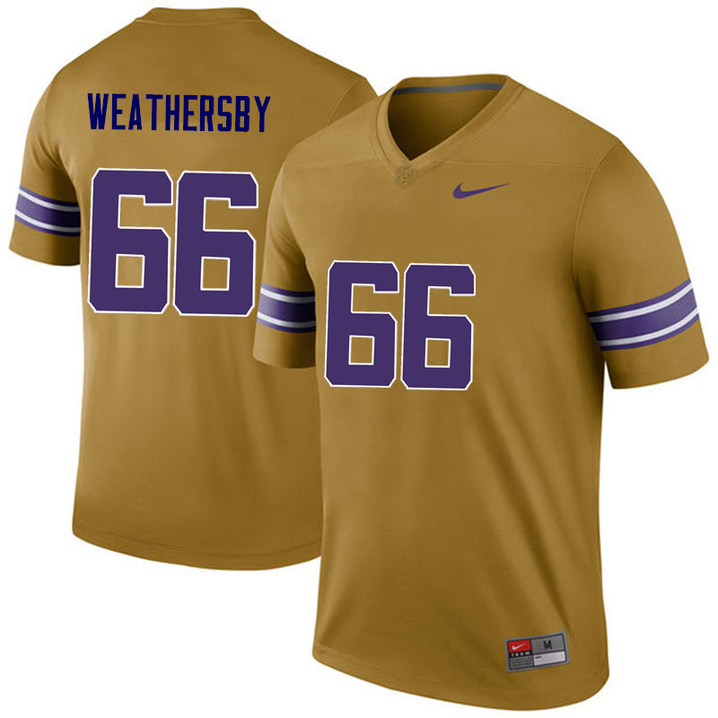 Men LSU Tigers #66 Toby Weathersby College Football Jerseys Game-Legend